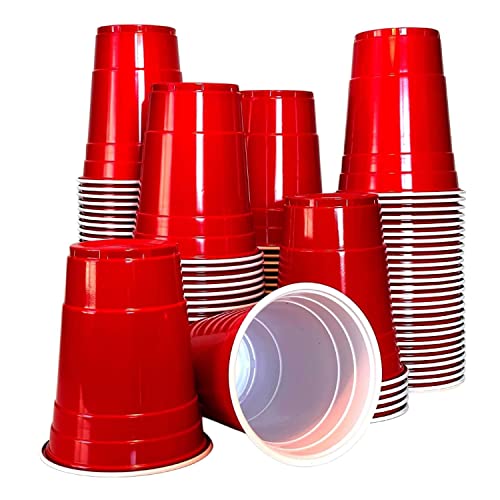 MBP My Beer Pong 50 rote Trinkbecher 16 oz (~ 0,5 l) | Red Cups für alle Getränke geeignet | Wiederverwendbare Plastikbecher für Party, Camping, Festival, Trinkspiele von MBP My Beer Pong