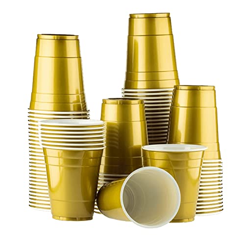 MBP My Beer Pong 50 Goldene Becher - 16 oz Gold Cups (500 ml) | Original Amerikanisches Design | Plastikbecher geeignet für Spülmaschine | Trinkbecher Party Set von MBP My Beer Pong