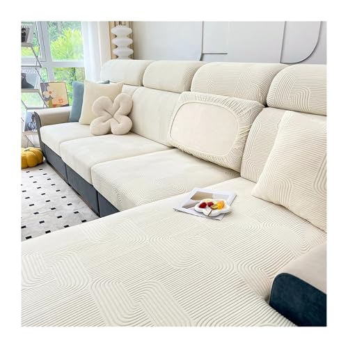 MBPBLKGKCT Plüsch Sofabezug Jacquard Elastischer Waschbarer Sofabezug Haustier Kinder Wohnzimmermöbel Schutzhülle(2,Large L (65-85cm*135-165cm)) von MBPBLKGKCT