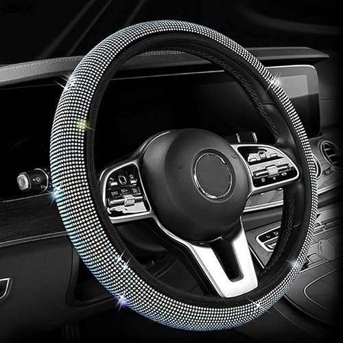 MBROS Crystal Lenkrad Abdeckung für Audi S6 Avant 4A 4B 4F C7 C8, 38cm/15 Inch Kristall Lenkradbezug Bling Bling Strass Glitter Abdeckung Zubehör,C Color von MBROS