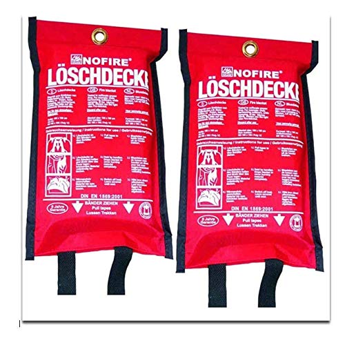 2 Stück Löschdecke 1,20m x 1,20m DIN EN 1869 Brandschutzdecke Feuerlöschdecke 120cm von MBS-FIRE von MBS-FIRE - Brandschutzfachhandel