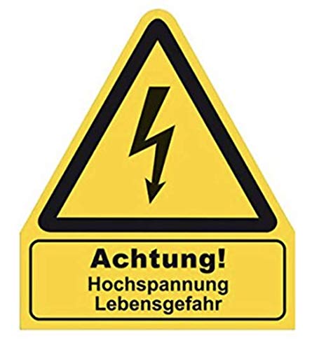 Aufkleber Achtung Hochspannung Warnschild Schild ISO7010 ASR gelb 210x245mm von MBS-FIRE von MBS-FIRE - Brandschutzfachhandel