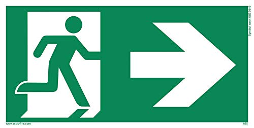 Aufkleber Fluchtweg Notausgang Pfeil rechts Folie, selbstklebend - ASR A1.3 Größe: 300 x 150mm von MBS-FIRE - Brandschutzfachhandel
