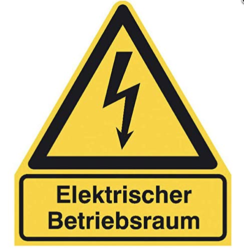 Aufkleber"elektrischer Betriebsraum" Schild ISO7010 ASR gelb 210x245mm von MBS-FIRE - Brandschutzfachhandel