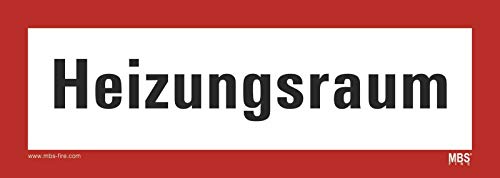 Aufkleber nach DIN 4066 Hinweisschild Feuerwehr " Heizungsraum " 210x74 mm von MBS-FIRE von LNEE