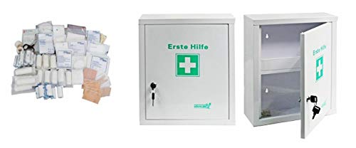 Erste Hilfe Schrank Metall mit Füllung DIN13169 Betriebsverbandskasten von MBS-FIRE® von MBS-FIRE - Brandschutzfachhandel