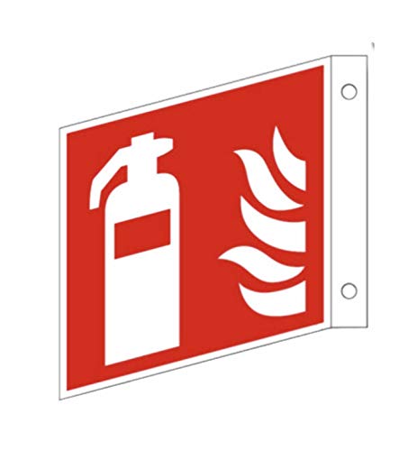 MBS-FIRE® Feuerlöscher Fahnenschild Nach ISO 7010, Nachleuchtend Oder Nicht, Größe: 150x150 Oder 200x200mm von MBS-FIRE - Brandschutzfachhandel