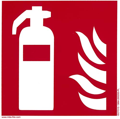 Feuerlöscher Schild 20x20cm PVC nachleuchtend selbstklebend ASR ISO 7010 von MBS-FIRE - Brandschutzfachhandel