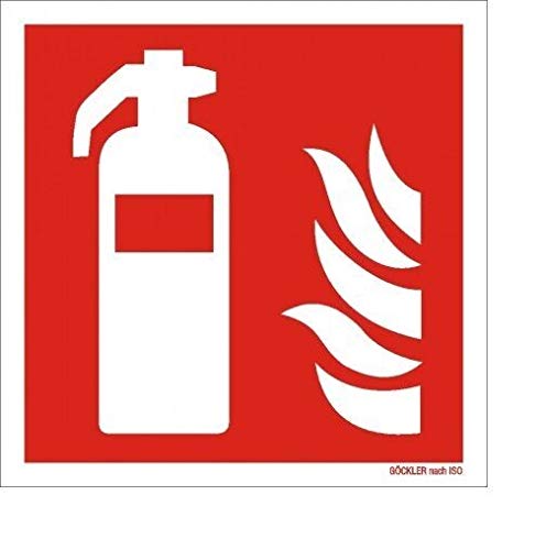 Feuerlöscher Symbol Schild Brandschutzzeichen 15x15 Folie nachleuchtend von MBS-FIRE® von MBS-FIRE - Brandschutzfachhandel