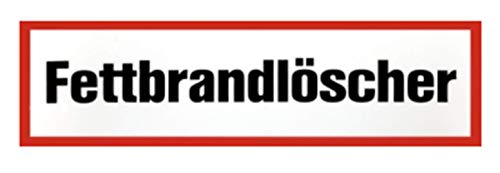Feuerlöscher Zusatzschild Aufkleber nachleuchtend "Fettbrandlöscher " 210x74mm von MBS-FIRE von MBS-FIRE - Brandschutzfachhandel
