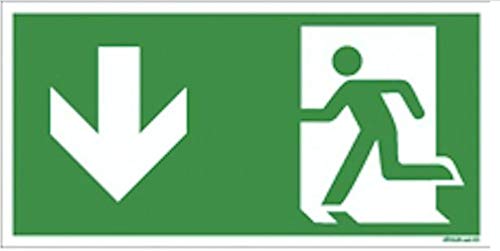 Fluchtweg Notausgang Schild Alu nachleuchtend - ASR A1.3 Rettungszeichen unten von MBS-FIRE von MBS-FIRE - Brandschutzfachhandel
