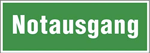 Fluchtweg Notausgang Schild Aufkleber Folie - nachleuchtend "Notausgang" von MBS-FIRE® von MBS-FIRE - Brandschutzfachhandel