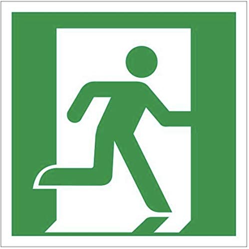 Fluchtweg Notausgang Schild rechts Alu Aluminium 15x15cm ASR A1.3 von MBS-FIRE® von MBS-FIRE - Brandschutzfachhandel
