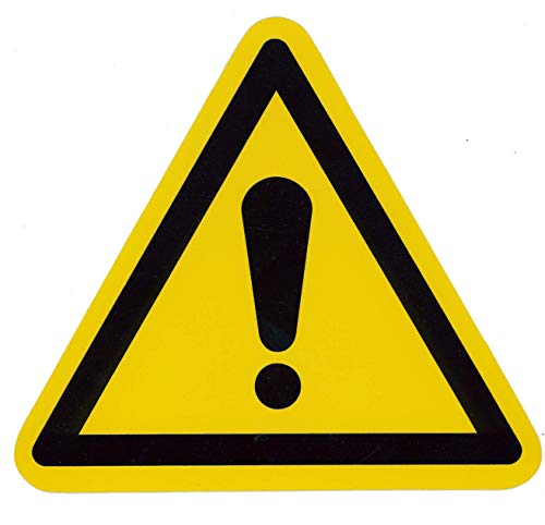 Schild Achtung Warnung Kunststoffplatte gelb 20cm Dreieck Ausrufezeichen von MBS-FIRE® von MBS-FIRE - Brandschutzfachhandel