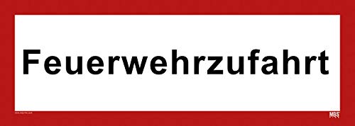 Schild Feuerwehrzufahrt 590x210mm ALU 3mm Feuerwehrzufahrt von MBS-FIRE - Brandschutzfachhandel