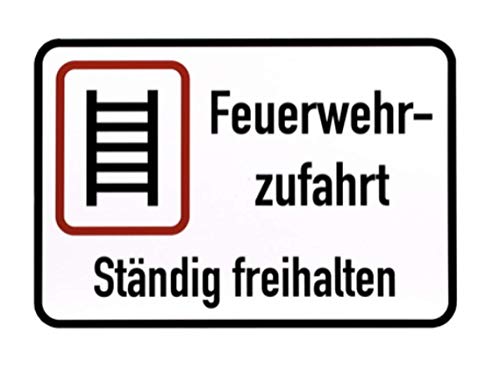 Schild Feuerwehrzufahrt ständig freihalten Rettungsweg Parkverbot 50x35cm ALU von MBS-FIRE® von MBS-FIRE - Brandschutzfachhandel