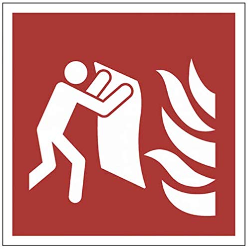 Symbol Schild Löschdecke 20x20cm Kunststoff nachleuchtend ASR A1.3 ISO7010 von MBS-FIRE - Brandschutzfachhandel