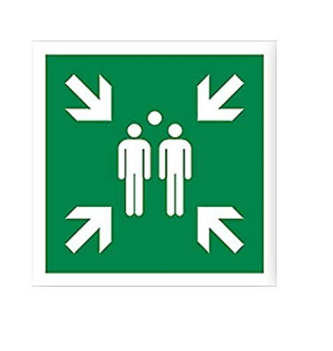 Symbol Schild Sammelplatz Sammelstelle 40 x 40 cm Alu Nachleuchtend ISO 7010 von MBS-FIRE® von MBS-FIRE - Brandschutzfachhandel