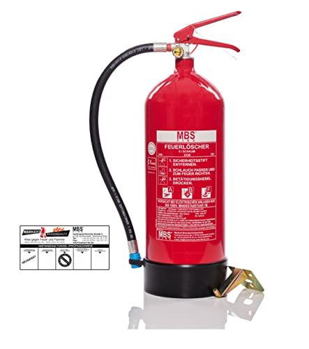 6 Liter ABF Fettbrand Feuerlöscher 10 LE f. Fettbrände u. Gastronomie + Plakette von MBS FIRE