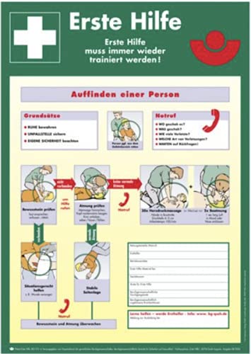 Aushang Anleitung zur Ersten Hilfe bei Unfällen 40x56cm Kunststoffplatte BG Aushang Anleitung zur Ersten Hilfe bei Unfällen 40x56cm Kunststoffplatte BG von MBS FIRE
