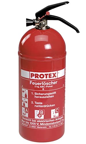 Feuerlöscher ABC Pulver Schaum Fettbrand 1,2,5,6,9,12kg KFZ mit Prüfnachweis, Größe: 2kg ABC Pulver,12A=4LE, Farbe: JA von MBS FIRE