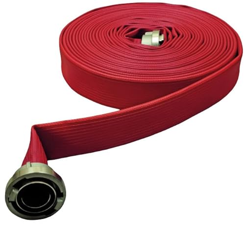 Feuerlöschschlauch Storz-Kupplung DIN 14811 Kl. 3 Feuerwehrschlauch rot gummiert, Größe: D25-5m, Farbe: rot 3F chemikalienbest. von MBS FIRE