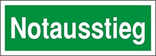 Fluchtweg Notausgang Schild Aufkleber nachleuchtend - selbstklebend - ASR A1.3 von MBS-FIRE®, Größe: Text "Notausstieg" von MBS FIRE