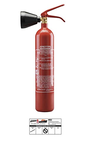 Gloria KS 2 ST CO2 Feuerlöscher 2kg Kohlendioxid f. elektrischen Anlagen u. EDV von MBS FIRE