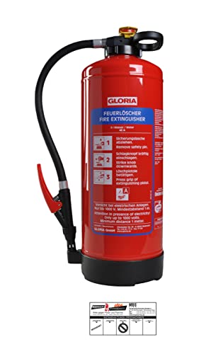 Gloria WH9 Pro 9l Wasser Feuerlöscher Wasserlöscher inkl. Halterung und Plakette von MBS FIRE