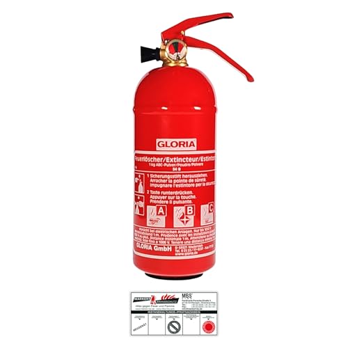 Gloria 1kg Pulver-Autofeuerlöscher - PDE 1 GA - mit Manometer - mit Kfz-Halterung - für die Brandklassen A,B,C - inkl. Prüfnachweis Gloria 1kg Pulver-Autofeuerlöscher - PDE 1 GA - mit Manometer - mit Kfz-Halterung - für die Brandklassen A,B,C - inkl. Prüfnachweis von MBS FIRE