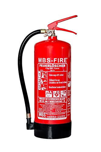 MBS-FIRE Feuerlöscher Pulver 6kg 34A=10LE Sparpaket Pulverlöscher Prüfplakette, Größe: 1, Farbe: Feuerlöscher von MBS FIRE