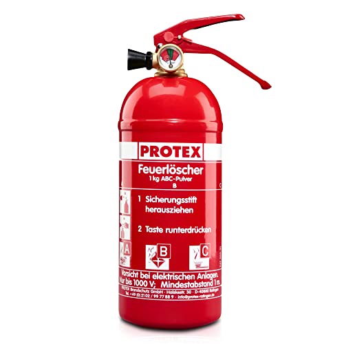 Protex Feuerlöscher PDE2GA Auto, 2kg Manometer mit Kfz-Halterung u. Plakette von MBS FIRE