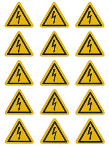 15x Warnaufkleber"Achtung Hochspannung/elektrische Spannung" Dreieck Schild Folie selbstklebend 20x20mm made by MBS-SIGNS in Germany von MBS-SIGNS