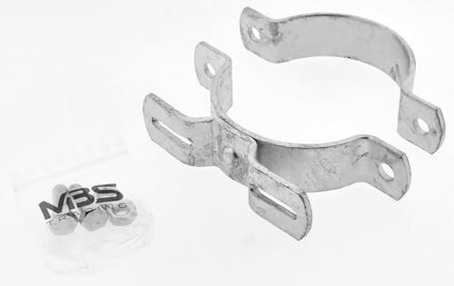 1x R507 Rohrschelle Pfostenschelle Schilderklemme für Stange Ø 89mm (70mm Lochung) aus feuerverzinktem Stahl inkl. Schrauben und Muttern | Made in Germany von MBS-SIGNS