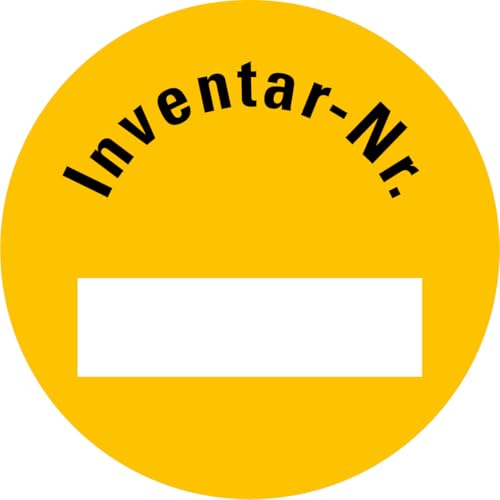 25 Stück – Aufkleber Etikett Plakette „Inventar-Nummer“ Folie selbstklebend beschriftbar, Gelb | Ø 15-40 mm Made in Germany, Größe: Ø40 mm 25 Stück – Aufkleber Etikett Plakette „Inventar-Nummer“ Folie selbstklebend beschriftbar, Gelb | Ø 15-40 mm Made in Germany, Größe: Ø40 mm von MBS-SIGNS