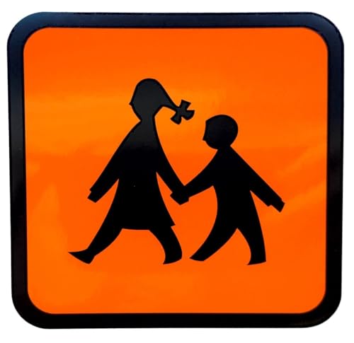 5 Stück – Aufkleber Warntafel „Schulbus“ Warnung Hinweis Folie selbstklebend pastellorange glänzend | 10 x 10 cm Made in Germany von MBS-SIGNS