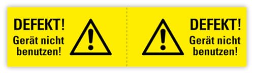5x Aufkleber „DEFEKT! Gerät nicht benutzen!“ Kabelfahnen Stecker Sparbundle Warnhinweis gelb | 12x3 cm Made in Germany 5x Aufkleber „DEFEKT! Gerät nicht benutzen!“ Kabelfahnen Stecker Sparbundle Warnhinweis gelb | 12x3 cm Made in Germany von MBS-SIGNS