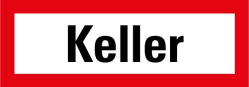 Aufkleber „Keller“ Hinweis Tür Gebäude Haus Folie ähnl. DIN 4066 | 21 x 7,4 cm Made in Germany von MBS-SIGNS