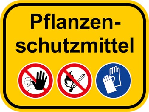 Aufkleber „Pflanzenschutzmittel“ Hinweis Raum Warnung Folie | Größen wählbar Made in Germany, Größe: 10x7,5 cm von MBS SIGNS