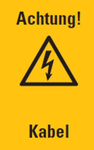 Aufkleber Warnzeichen „Achtung! Kabel“ Warnung Hinweis Folie selbstklebend Symbol ISO 7010 (W012) | 20x30cm Made in Germany von MBS-SIGNS