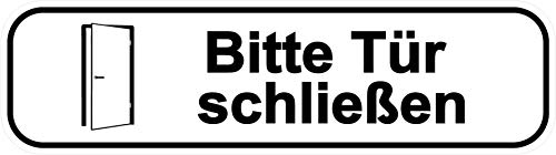 Aufkleber Bitte Tür schließen Hinweis Warn Schild 18x5cm Türsymbol/schwarz/weiß Made in Germany by MBS-SIGNS von MBS-SIGNS