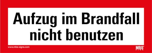 Aufkleber Brandschutzzeichen „Aufzug im Brandfall nicht benutzen“ Folie selbstklebend nach DIN 14406 | 21 x 7,4 cm Made Germany Aufkleber Brandschutzzeichen „Aufzug im Brandfall nicht benutzen“ Folie selbstklebend nach DIN 14406 | 21 x 7,4 cm Made Germany von MBS SIGNS