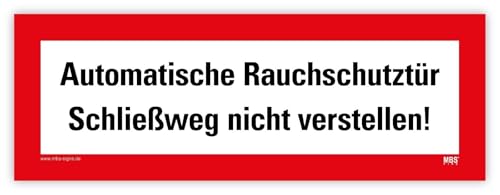 Aufkleber Brandschutzzeichen „Rauchschutztür Schließweg nicht verstellen!“ Warnung Hinweis Sticker Folie nach DIN 4066 | Größe wählbar Made in Germany, Größe: 210 x 74 mm Aufkleber Brandschutzzeichen „Rauchschutztür Schließweg nicht verstellen!“ Warnung Hinweis Sticker Folie nach DIN 4066 | Größe wählbar Made in Germany, Größe: 210 x 74 mm von MBS-SIGNS