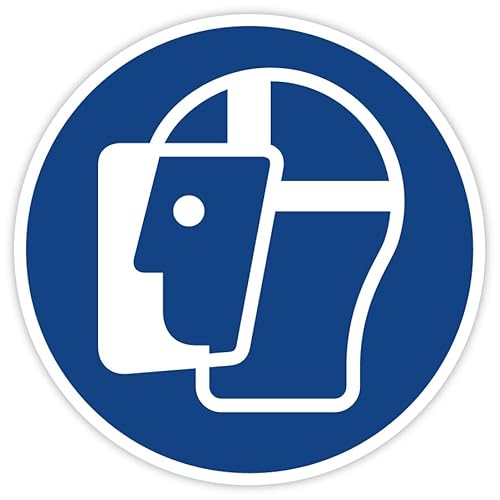 Aufkleber Gebotsschild Gebotszeichen "Gesichtsschutz benutzen" Folie ISO 7010 Ø5-30cm blau made by MBS-SIGNS in Germany, Größen Name: Ø5 cm von MBS-SIGNS