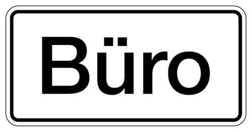 Aufkleber Hinweis „Büro“ Gebäudekennzeichnung Schild Folie selbstklebend schwarz/weiß | Größe wählbar Made in Germany, Größe: 60x30cm von MBS-SIGNS