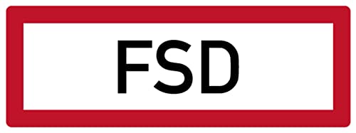Aufkleber Hinweis „FSD“ Brandschutz Schild Folie selbstklebend ähnl. DIN 4066 | 297x105mm Made in Germany von MBS-SIGNS