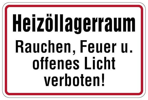 Aufkleber Hinweis „Heizöllagerraum Rauchen, Feuer u. offenes Licht...“ Verbot Schild Folie“ Verbot Schild Folie selbstklebend | Größen wählbar Made in Germany, Größe: 20x30cm Aufkleber Hinweis „Heizöllagerraum Rauchen, Feuer u. offenes Licht...“ Verbot Schild Folie“ Verbot Schild Folie selbstklebend | Größen wählbar Made in Germany, Größe: 20x30cm von MBS SIGNS