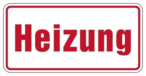 Aufkleber Hinweis „Heizung“ Schild Folie selbstklebend | Größe wählbar Made in Germany, Größe: 40x20cm von MBS-SIGNS