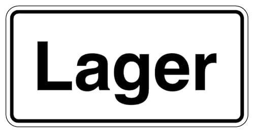 Aufkleber Hinweis „Lager“ Gebäudekennzeichnung Schild Folie selbstklebend schwarz/weiß | Größe wählbar Made in Germany, Größe: 40x20cm von MBS-SIGNS
