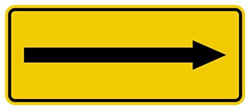 Aufkleber Hinweis „Richtungspfeil links/rechts" Schild Folie selbstklebend, signalgelb | Größen wählbar Made in Germany, Größe: 5x12cm von MBS SIGNS
